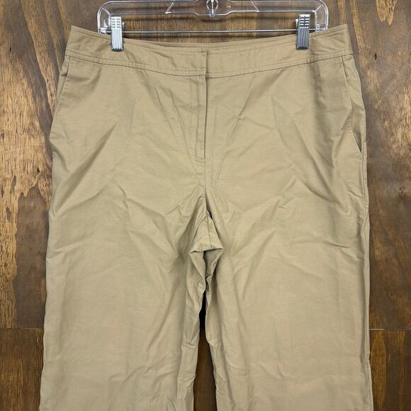 Ann Taylor LOFT Womens Pants Tan High Rise Ann Fit Lined Loose Leg Stretch 12 - Picture 2 of 11